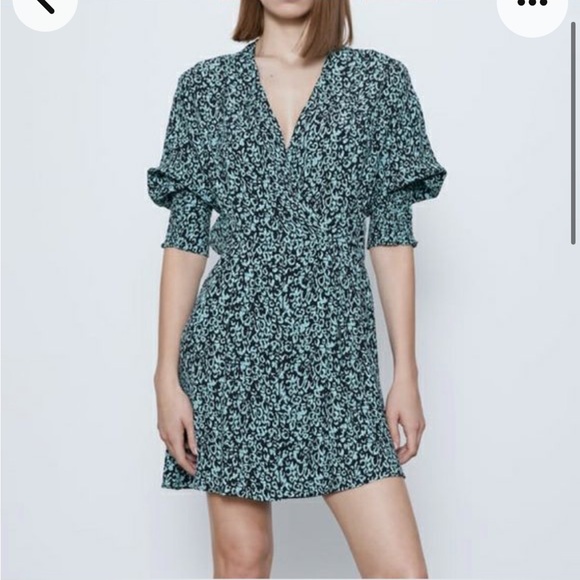 blue leopard print dress zara Zara | Dresses | Zara Animal Print Dress Blue Black Leopard Womens Size  Small